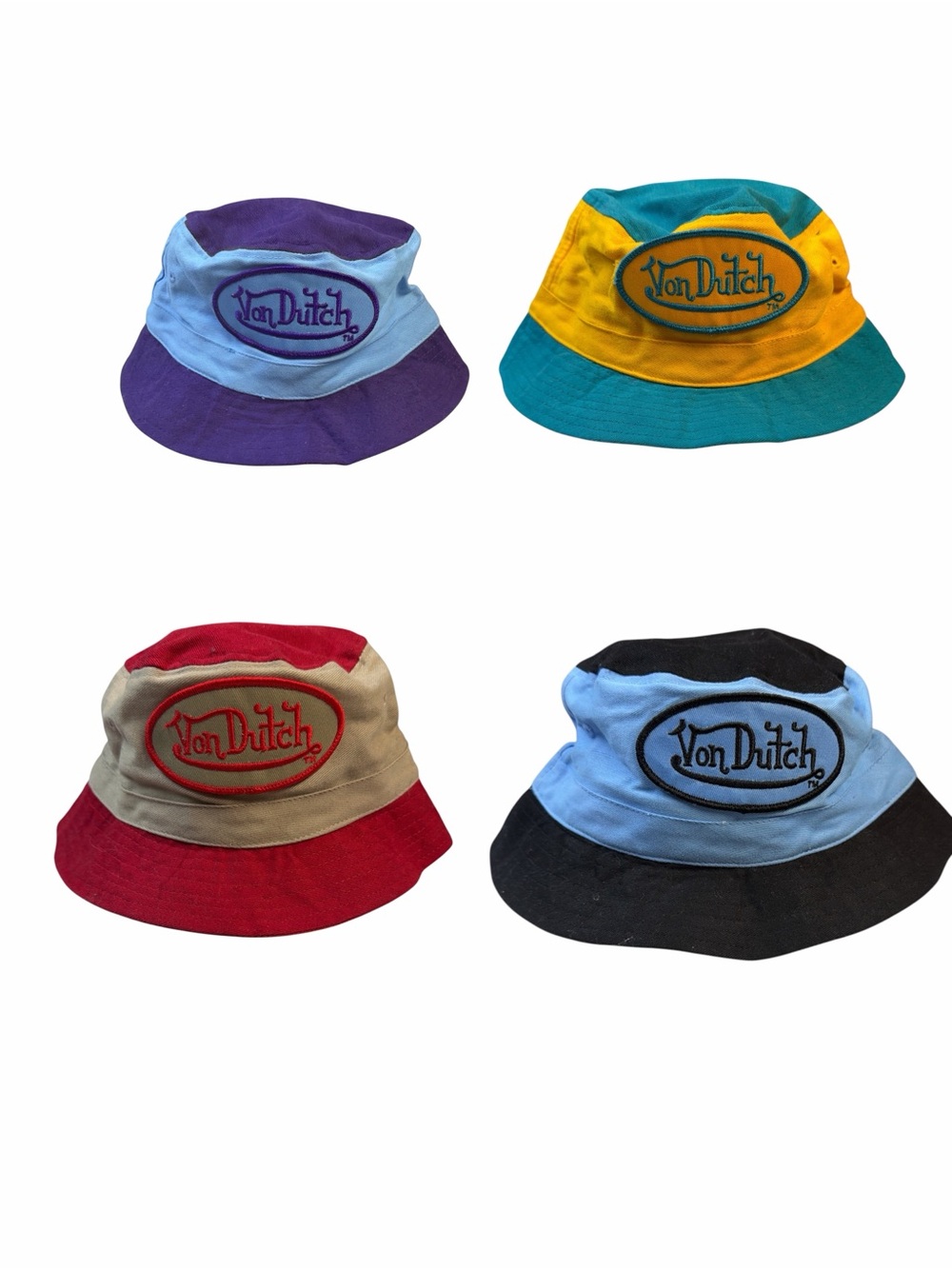 Von Dutch Kids/Youth Bucket Hat Colorblock Y2K Vintage Style NWOT